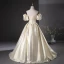 Élégant Doré Robe De Bal 2024 Robe Boule De l'épaule Gonflée Manches Courtes Dos Nu Longue Promo Robe De Ceremonie