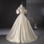 Élégant Doré Robe De Bal 2024 Robe Boule De l'épaule Gonflée Manches Courtes Dos Nu Longue Promo Robe De Ceremonie