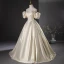 Élégant Doré Robe De Bal 2024 Robe Boule De l'épaule Gonflée Manches Courtes Dos Nu Longue Promo Robe De Ceremonie