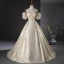 Élégant Doré Robe De Bal 2024 Robe Boule De l'épaule Gonflée Manches Courtes Dos Nu Longue Promo Robe De Ceremonie