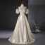 Élégant Doré Robe De Bal 2024 Robe Boule De l'épaule Gonflée Manches Courtes Dos Nu Longue Promo Robe De Ceremonie