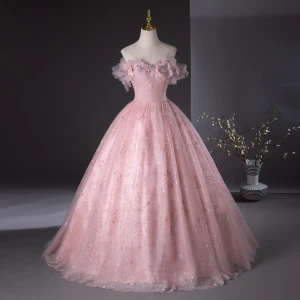 Schöne Pink Pailletten Applikationen Ballkleider Ballkleid 2024 Bandeau Ärmellos Rückenfreies Lange Ball Festliche Kleider
