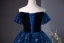 Vintage / Retro Navy Blue Beading Sequins Prom Dresses 2024 A-Line / Princess Strapless Sleeveless Backless Floor-Length / Long Prom Formal Dresses