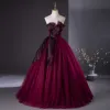 Piękne Burgund Sukienki Na Bal 2024 Suknia Balowa Bez Ramiączek Bez Rękawów Bez Pleców Długie Bal Sukienki Wizytowe
