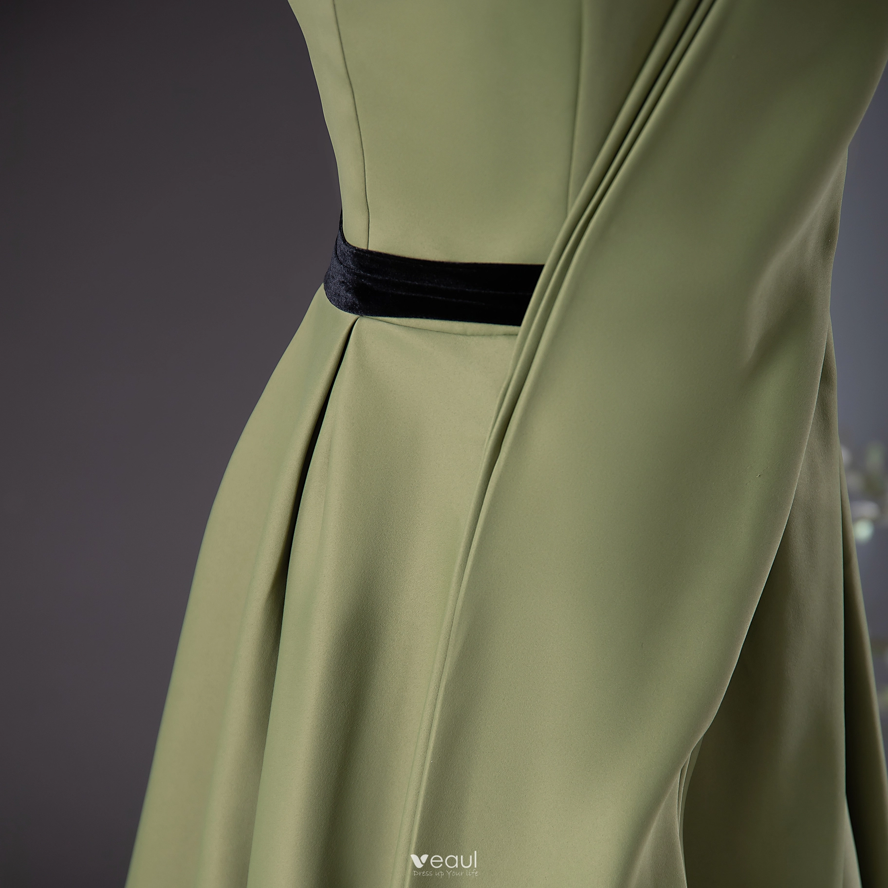 sage green long satin dress Sage Green Satin Column Devin Maxi Dress main image 0