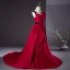 Elegant Burgundy Prom Dresses 2024 A-Line / Princess Square Neckline Sleeveless Backless Sweep Train Prom Formal Dresses