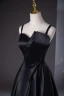 Elegant Black Prom Dresses 2024 A-Line / Princess Spaghetti Straps Sleeveless Backless Floor-Length / Long Prom Formal Dresses