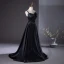 Elegant Black Prom Dresses 2024 A-Line / Princess Spaghetti Straps Sleeveless Backless Floor-Length / Long Prom Formal Dresses
