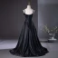 Elegant Black Prom Dresses 2024 A-Line / Princess Spaghetti Straps Sleeveless Backless Floor-Length / Long Prom Formal Dresses