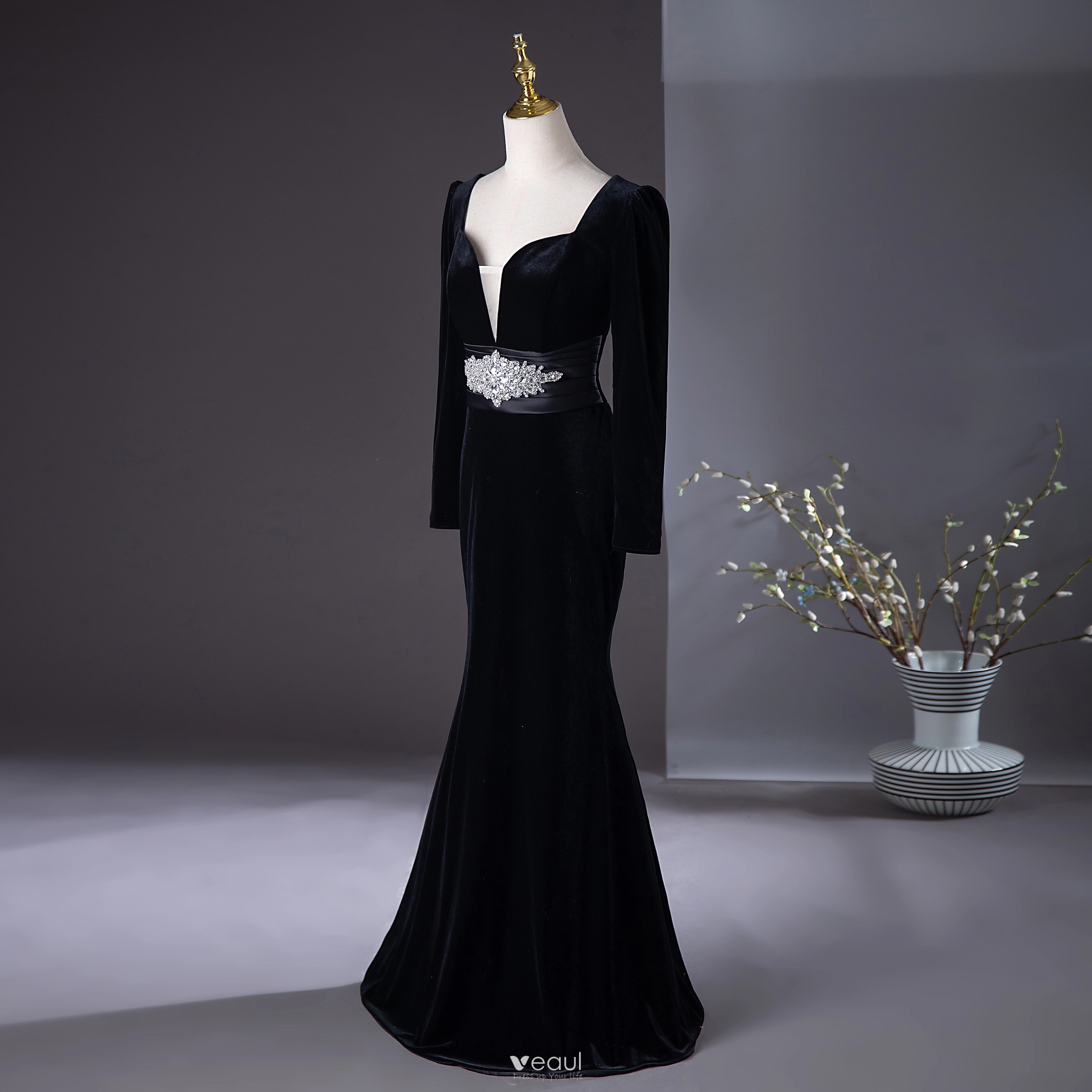 double strap long georgette bridesmaid wrap dress Ever-Pretty Wrap-Style Maxi Satin Budget Bridesmaid Dress with Waist Tie main image 1