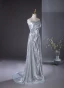 Sparkly Silver Sequins Evening Dresses 2024 A-Line / Princess Strapless Sleeveless Backless Floor-Length / Long Evening Party Formal Dresses