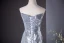 Sparkly Silver Sequins Evening Dresses 2024 A-Line / Princess Strapless Sleeveless Backless Floor-Length / Long Evening Party Formal Dresses