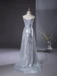 Sparkly Silver Sequins Evening Dresses 2024 A-Line / Princess Strapless Sleeveless Backless Floor-Length / Long Evening Party Formal Dresses