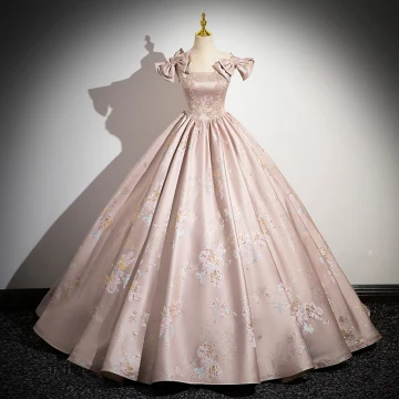 Elegante Blozen Roze Kralen Rhinestone Parel Het Drukken Galajurken 2024 Baljurk Vierkante Halslijn Mouwloos Strik Ruglooze Lange Gala Gelegenheid Jurken