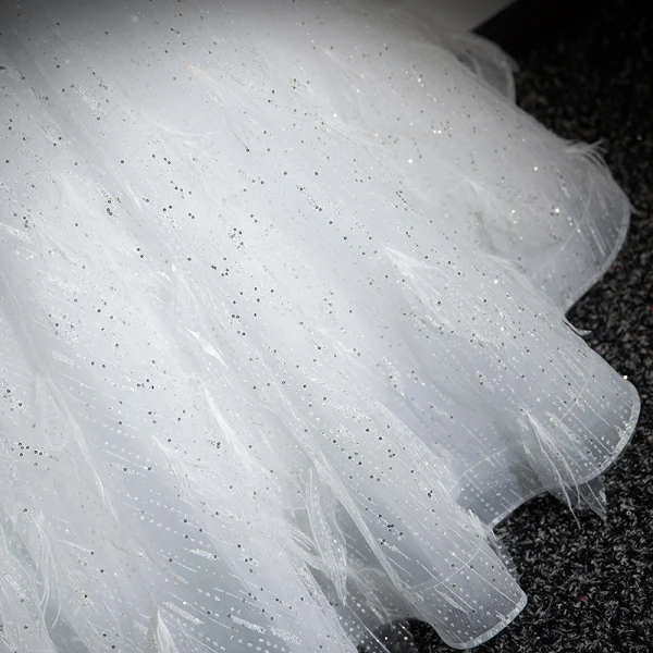 Schöne Weiß Strass Pailletten Quaste Ballkleider 2024 Ballkleid Off Shoulder Ärmellos Rückenfreies Lange Ball Festliche Kleider