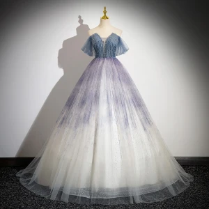 Chic Beautiful Multi Colors Beading Sequins Prom Dresses 2024 Ball Gown Off The Shoulder Sleeveless Backless Floor Length Long Prom Formal Dresses