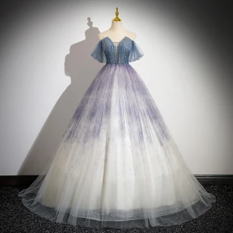Chic Beautiful Multi Colors Beading Sequins Prom Dresses 2024 Ball Gown Off The Shoulder Sleeveless Backless Floor Length Long Prom Formal Dresses