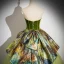 Fashion Sage Green Pleated Prom Dresses 2024 Ball Gown Strapless Sleeveless Backless Floor-Length / Long Prom Formal Dresses