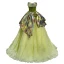 Fashion Sage Green Pleated Prom Dresses 2024 Ball Gown Strapless Sleeveless Backless Floor-Length / Long Prom Formal Dresses