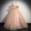 Sparkly Gold Sequins Prom Dresses 2024 Ball Gown Strapless Sleeveless Backless Floor-Length / Long Prom Formal Dresses