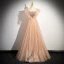 Sparkly Gold Sequins Prom Dresses 2024 Ball Gown Strapless Sleeveless Backless Floor-Length / Long Prom Formal Dresses