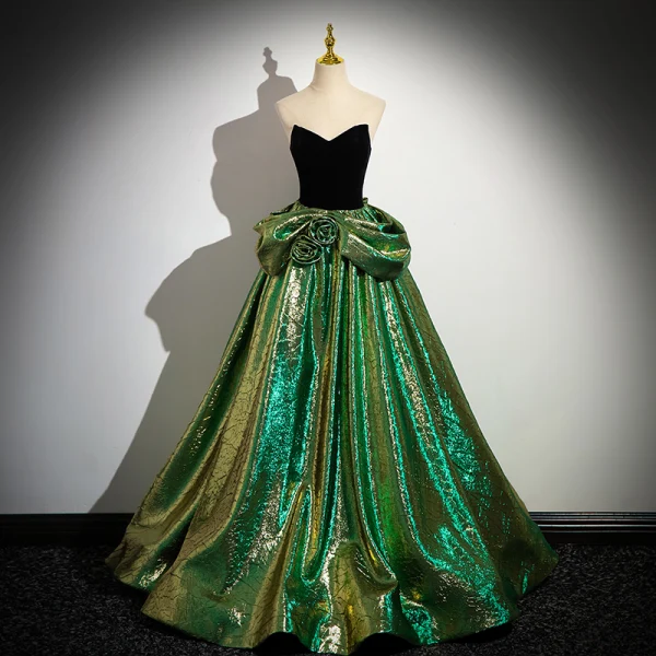 Velvet Prom Dress Green Velvet Strapless Dress Vintage Retro Green Glitter Velvet Prom Dresses 2024 Ball Velvet Prom Dress Green Velvet Strapless Dress Vintage Retro Green Glitter Velvet Prom Dresses 2024 Ball