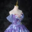 Flower Fairy Multi-Colors Appliques Pearl Rhinestone Glitter Prom Dresses 2024 Ball Gown Strapless Sleeveless Backless Floor-Length / Long Prom Formal Dresses