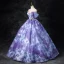 Flower Fairy Multi-Colors Appliques Pearl Rhinestone Glitter Prom Dresses 2024 Ball Gown Strapless Sleeveless Backless Floor-Length / Long Prom Formal Dresses