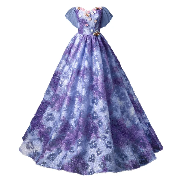 Flower Fairy Multi-Colors Appliques Pearl Rhinestone Glitter Prom Dresses 2024 Ball Gown Strapless Sleeveless Backless Floor-Length / Long Prom Formal Dresses