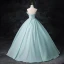 Chic / Beautiful Mint Green Chiffon Prom Dresses 2024 Ball Gown Strapless Sleeveless Backless Rhinestone Sash Floor-Length / Long Prom Formal Dresses