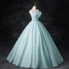 Mint Green Sleeveless A-Line Chiffon Long Prom Dress Evening Ball Gown, DP4719 main image 0