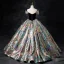 Fancy Multi-Colors Prom Dresses 2024 Ball Gown Off-The-Shoulder Bow Short Sleeve Backless Floor-Length / Long Prom Formal Dresses