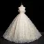 Flower Fairy Champagne Appliques Sequins Prom Dresses 2024 Ball Gown Spaghetti Straps Sleeveless Backless Floor-Length / Long Prom Formal Dresses
