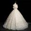 Flower Fairy Champagne Appliques Sequins Prom Dresses 2024 Ball Gown Spaghetti Straps Sleeveless Backless Floor-Length / Long Prom Formal Dresses