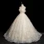 Flower Fairy Champagne Appliques Sequins Prom Dresses 2024 Ball Gown Spaghetti Straps Sleeveless Backless Floor-Length / Long Prom Formal Dresses