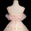Flower Fairy Blushing Pink Sequins Appliques Ball Gown Prom Dresses 2024 Spaghetti Straps Sleeveless Backless Floor-Length / Long Prom Formal Dresses