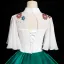Vintage / Retro Dark Green Sequins Satin Prom Dresses 2024 Ball Gown High Neck Short Sleeve Backless Floor-Length / Long Prom Formal Dresses