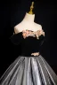 Vintage / Retro Silver Pearl Appliques Prom Dresses 2024 Ball Gown Strapless Sleeveless Backless Floor-Length / Long Prom Formal Dresses