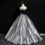 Vintage / Retro Silver Pearl Appliques Prom Dresses 2024 Ball Gown Strapless Sleeveless Backless Floor-Length / Long Prom Formal Dresses