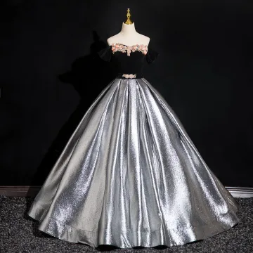 Vintage Originale Argenté Perle Appliques Robe De Bal 2024 Robe Boule Bustier Sans Manches Dos Nu Longue Promo Robe De Ceremonie
