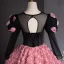 Lovely Candy Pink Appliques Prom Dresses 2024 Ball Gown Scoop Neck Backless 3/4 Sleeve Floor-Length / Long Prom Formal Dresses