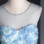 Chic / Beautiful Sky Blue Appliques Bow Sash Prom Dresses 2024 Ball Gown Scoop Neck Sleeveless Backless Floor-Length / Long Prom Formal Dresses