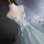 Elegant Mint Green Lace Flower Prom Dresses 2024 Ball Gown Scoop Neck Sleeveless Backless Floor-Length / Long Prom Formal Dresses