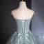 Elegant Mint Green Lace Flower Prom Dresses 2024 Ball Gown Scoop Neck Sleeveless Backless Floor-Length / Long Prom Formal Dresses