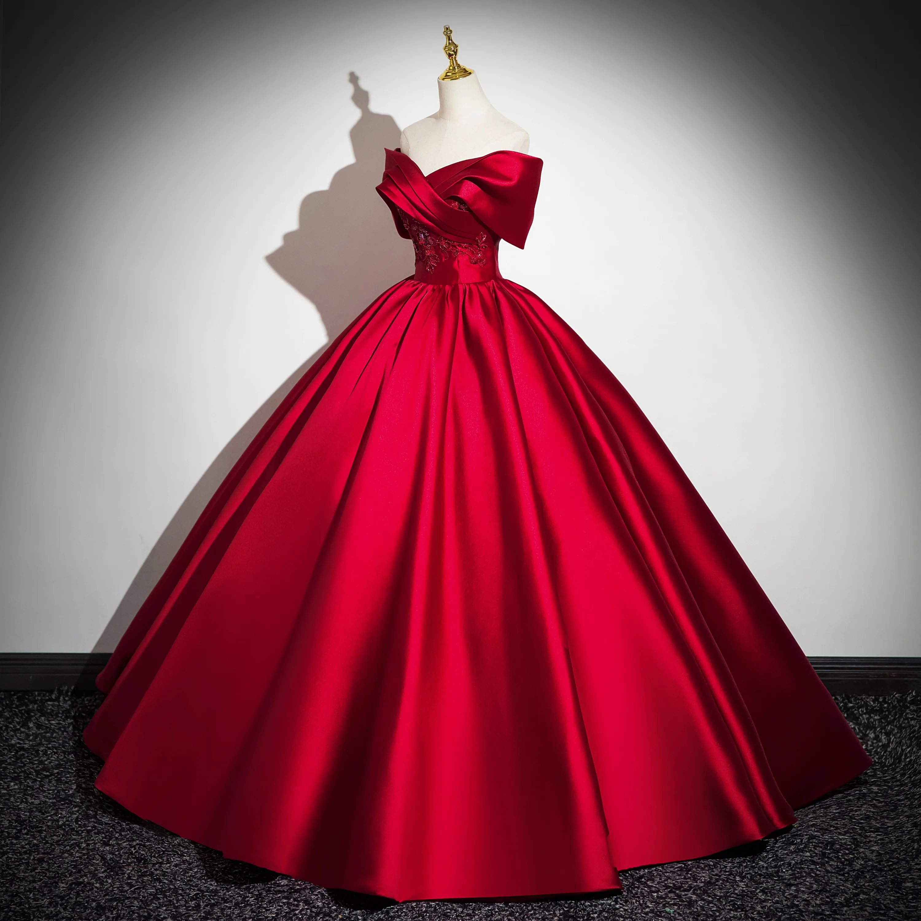 green emerald velvet dress A-Line Evening Gown Elegant Dress Formal Ankle Length Christmas Red Green Dress Sleeveless Scoop Neck Stretch Chiffon with Ruffles Slit, US 8 / UK 12 main image 1