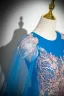 Elegante Blau Perlenstickerei Perle Pailletten Spitze Blumen Ballkleider 2024 Ballkleid Rundhalsausschnitt Ärmellos Rückenfreies Lange Ball Festliche Kleider