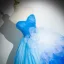 Unusual Pool Blue Appliques Cascading Ruffles Prom Dresses 2024 Ball Gown Strapless Sleeveless Backless Floor-Length / Long Prom Formal Dresses