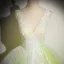 Chic / Beautiful Sage Green Beading Lace Flower Prom Dresses 2024 Ball Gown V-Neck Sleeveless Backless Floor-Length / Long Prom Formal Dresses