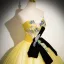 Elegant Yellow Beading Sequins Lace Flower Prom Dresses 2024 Ball Gown Strapless Bow Sleeveless Backless Floor-Length / Long Prom Formal Dresses