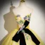 Elegant Yellow Beading Sequins Lace Flower Prom Dresses 2024 Ball Gown Strapless Bow Sleeveless Backless Floor-Length / Long Prom Formal Dresses